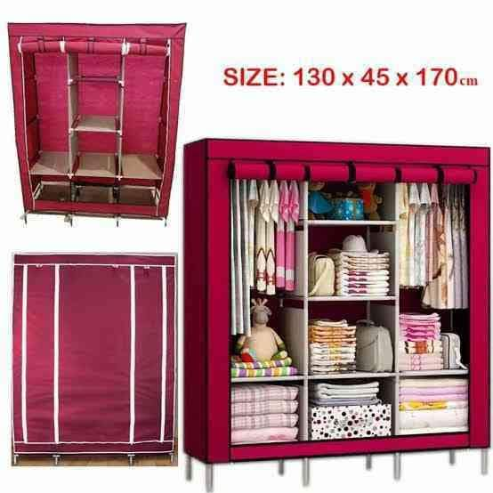 Portable 3 layer wardrobe