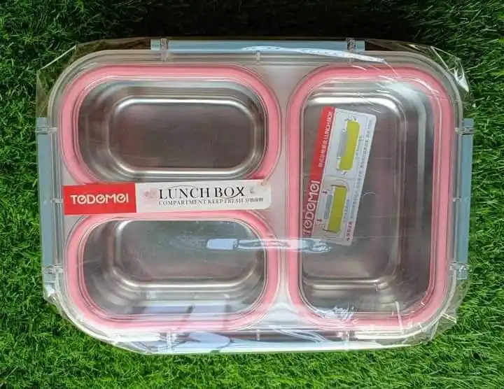 Tedemei Stainless Steel Lunch Box with 3 Compartments (1.2 L)