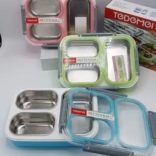 Tedemei Stainless Steel Lunch Box with 3 Compartments (1.2 L)