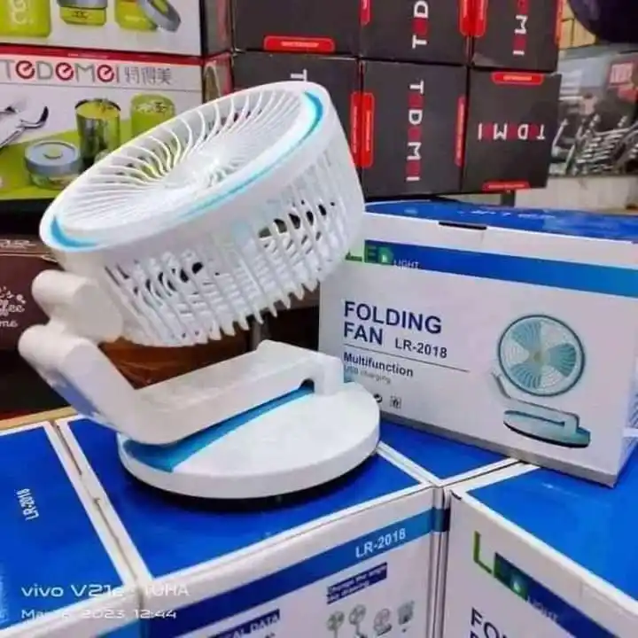 LR fan (Adjustable rechargeable folding fan with led light)