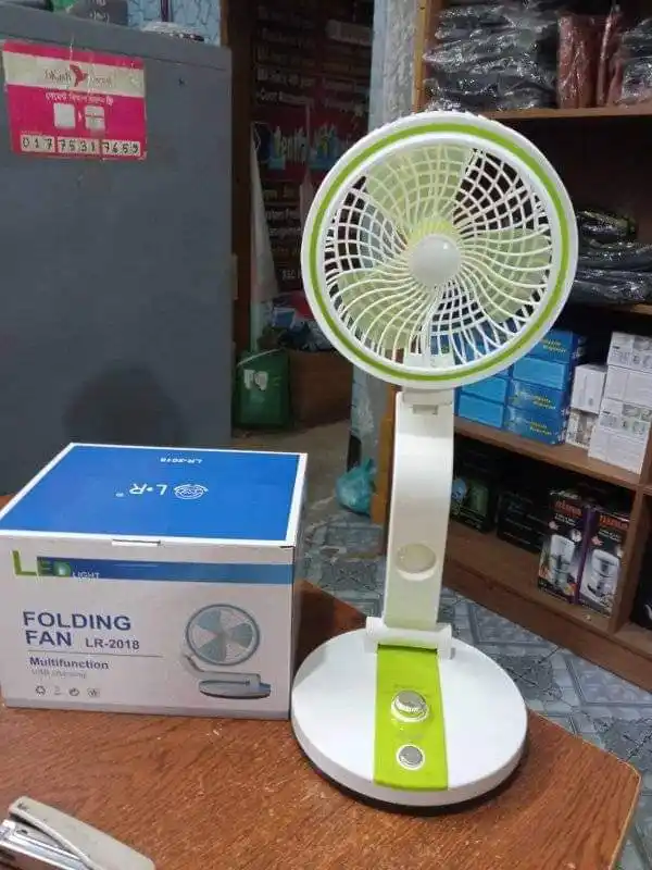 LR fan (Adjustable rechargeable folding fan with led light)