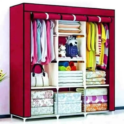 Portable 3 layer wardrobe