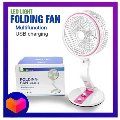 LR fan (Adjustable rechargeable folding fan with led light)